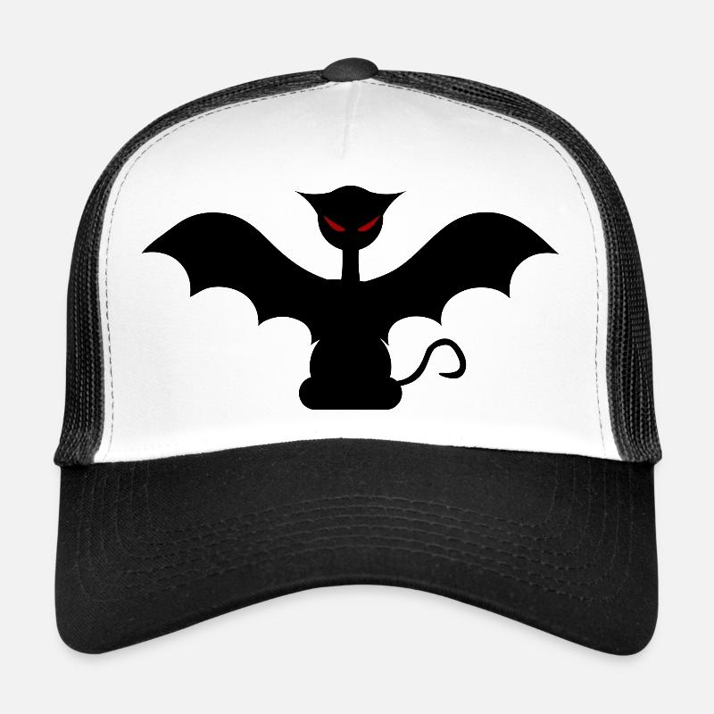 Chat chauve-souris - Casquette trucker  - blanc/noir