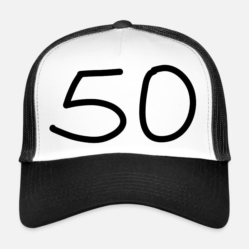 50.Geburtstag fünfzig Zahl schwarz Trucker Cap