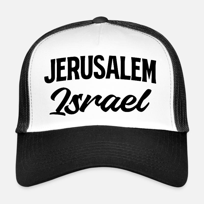 Israel Script Glitter - Trucker Cap - Weiß/Schwarz