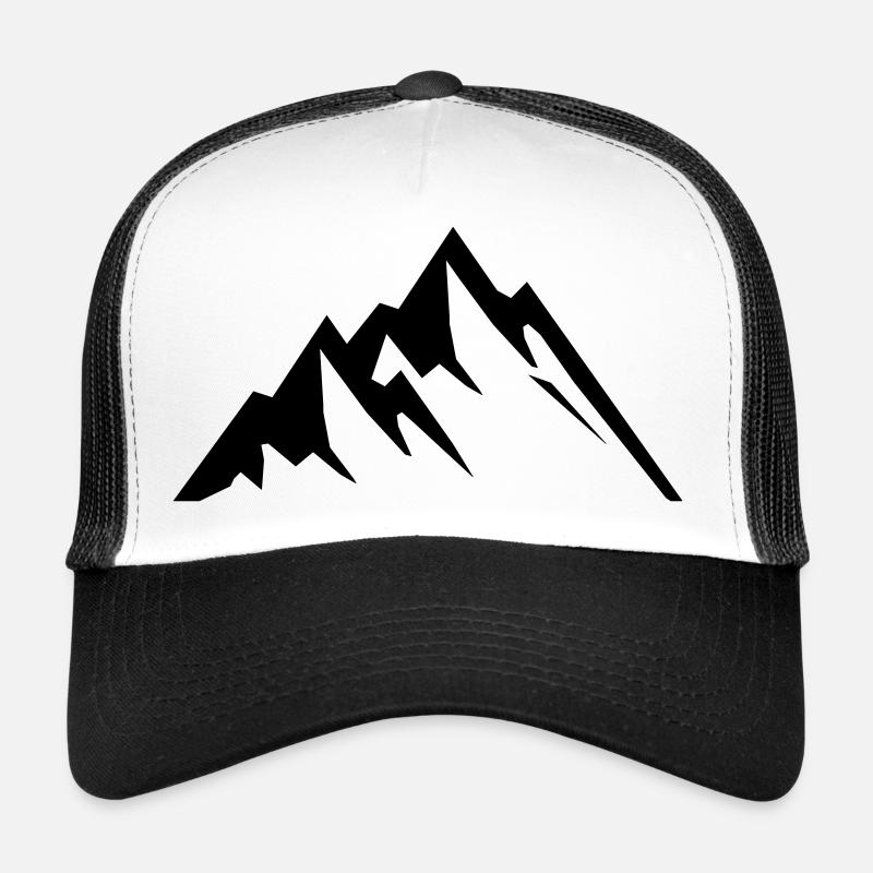 mountains - Trucker Cap - Weiß/Schwarz