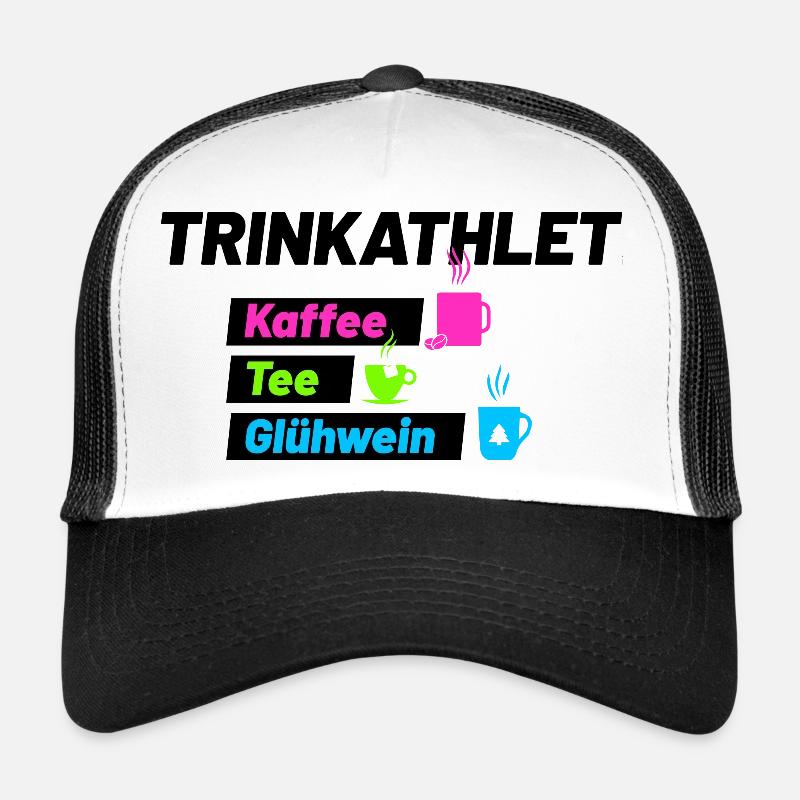 Trinkathlet schwarz - Trucker Cap - Weiß/Schwarz