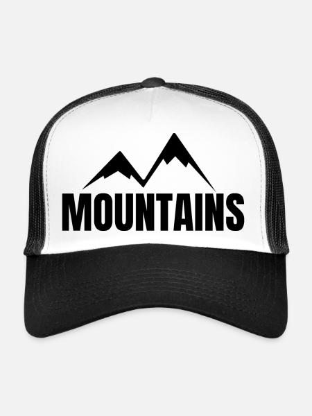 MONTAGNES - Casquette trucker  - blanc/noir - Devant