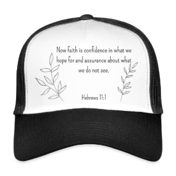 Versets bibliques chrétiens avec des Hébreux de conception subtile - Casquette trucker  - blanc/noir - Devant
