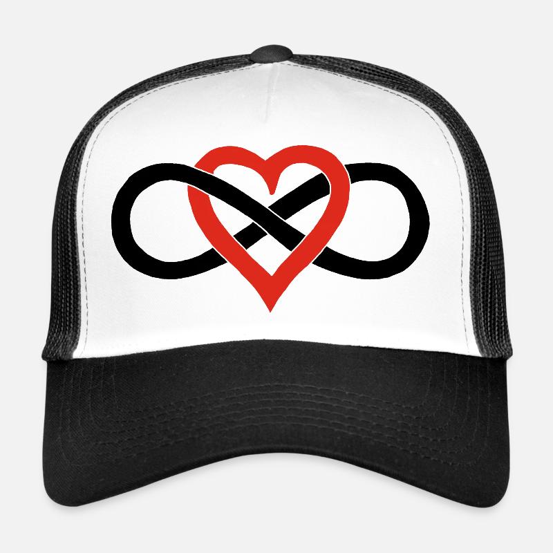 Amour infini (noir) - Casquette trucker - blanc/noir