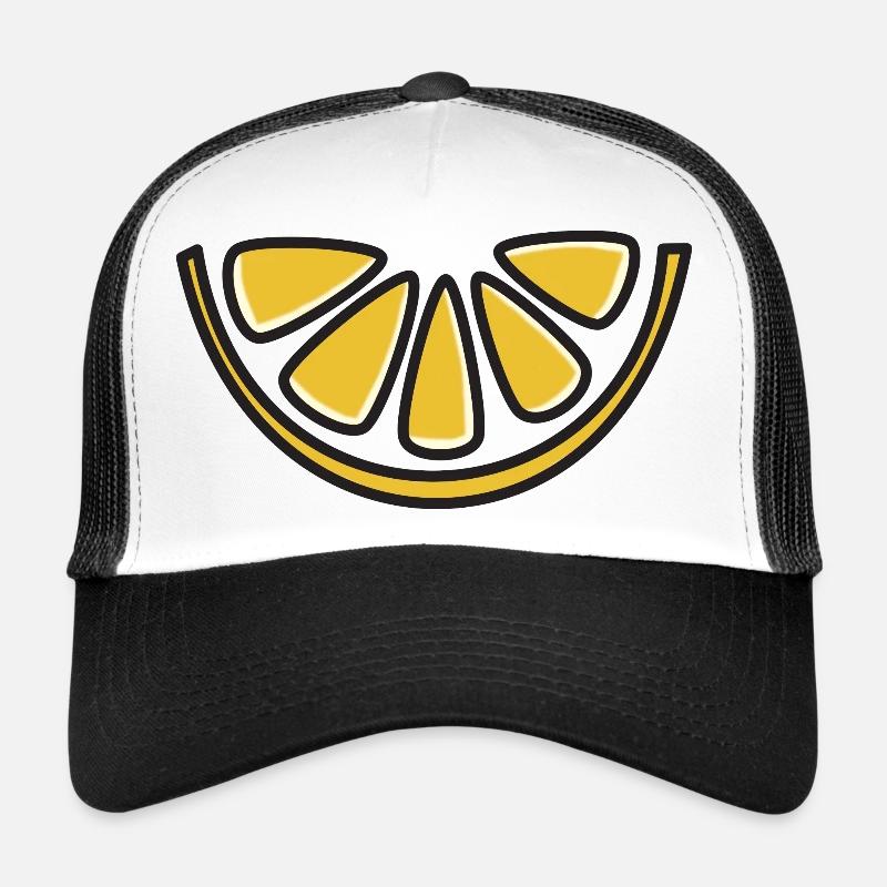 Citron, tranche de citron - Casquette trucker  - blanc/noir