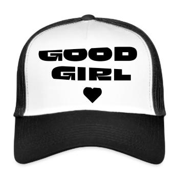 Brave fille - Casquette trucker  - blanc/noir - Devant