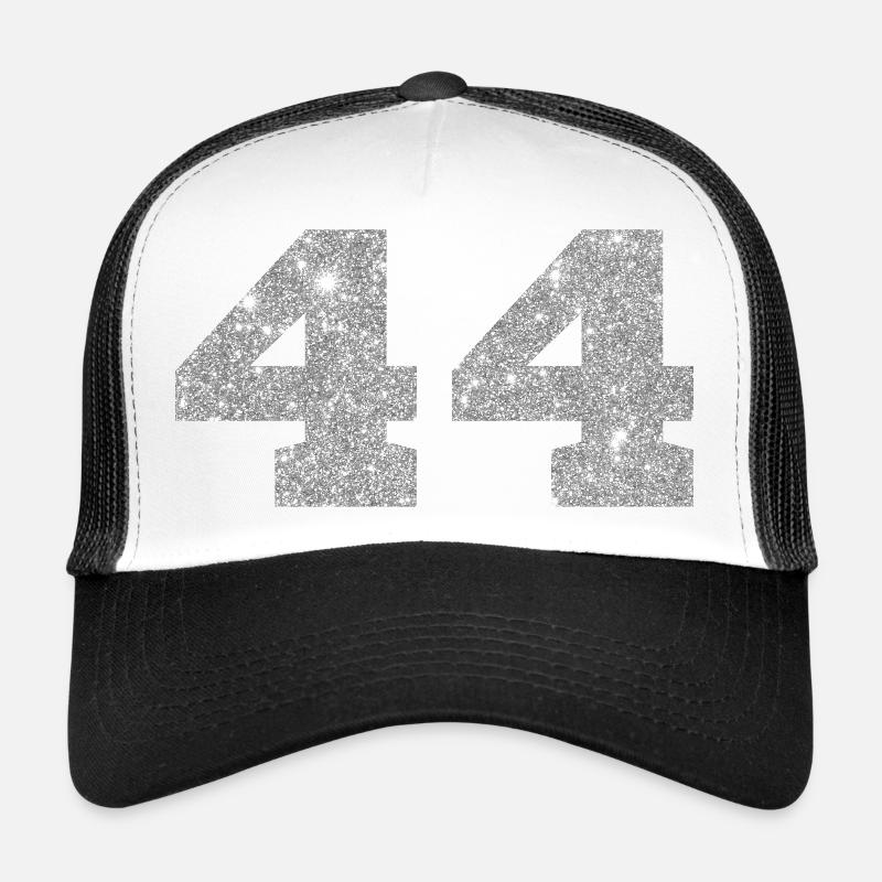 Number 44 Silver Glitter - 44th Anniversary Trucker Cap