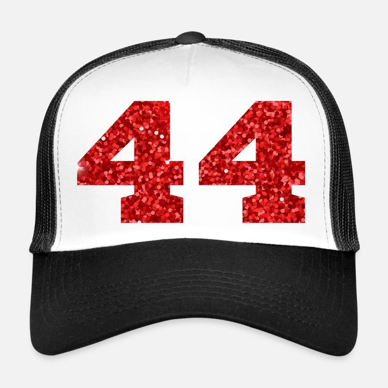 Number 44 Red Glitter - 44th Anniversary Trucker Cap