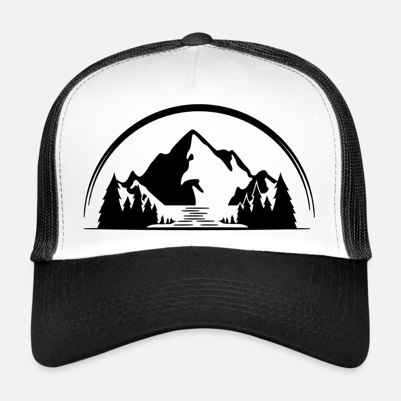 Montagnes - Casquette trucker  - blanc/noir