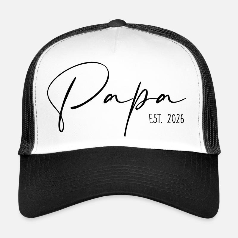 Papa est 2026 - Trucker Cap - Weiß/Schwarz
