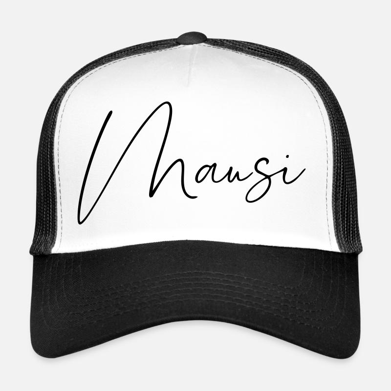 Mausi / Conception de l’écriture manuscrite - Casquette trucker  - blanc/noir