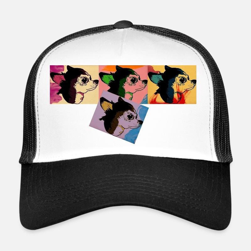 Portrait canin coloré de style pop art Casquette trucker 