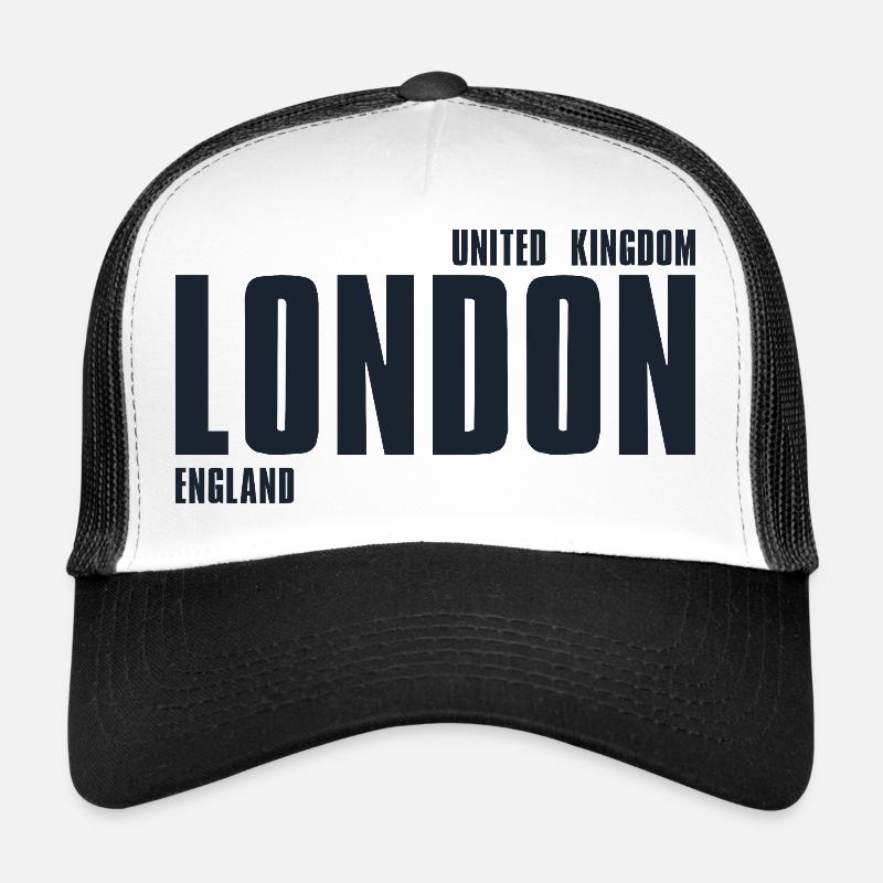 London Bold Typography Navy Trucker Cap