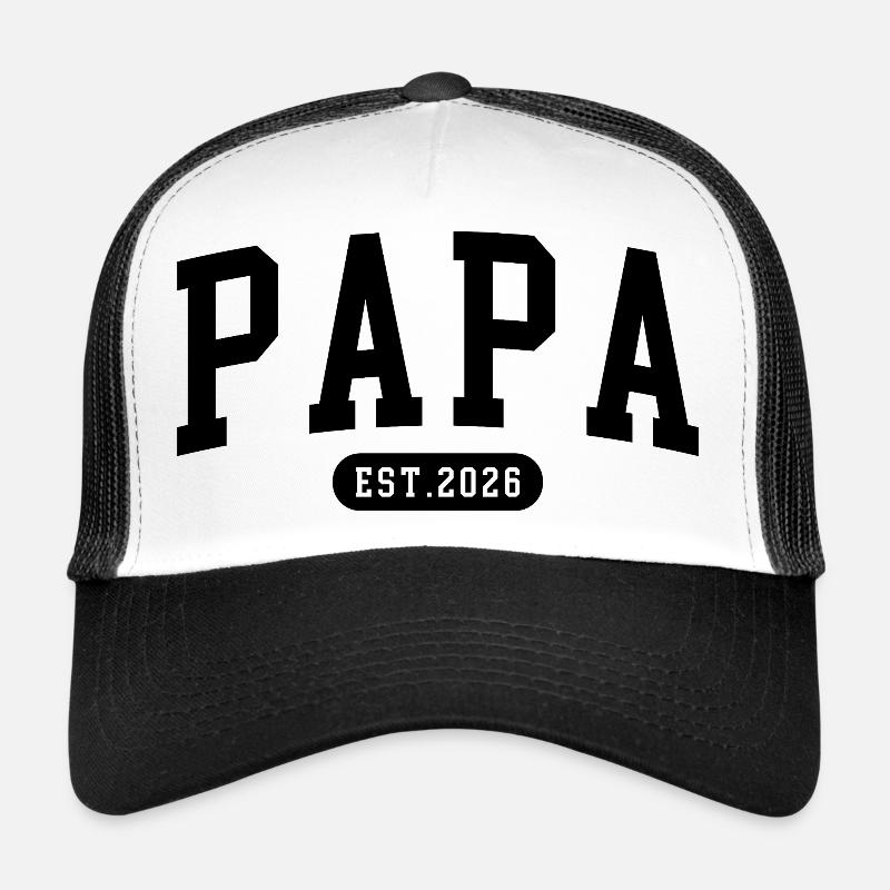 Papa 2026 Stolzer Papa Est 2026 - Trucker Cap - Weiß/Schwarz