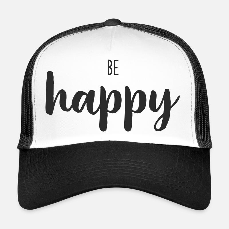 Be Happy Lettering Trend Trucker Cap
