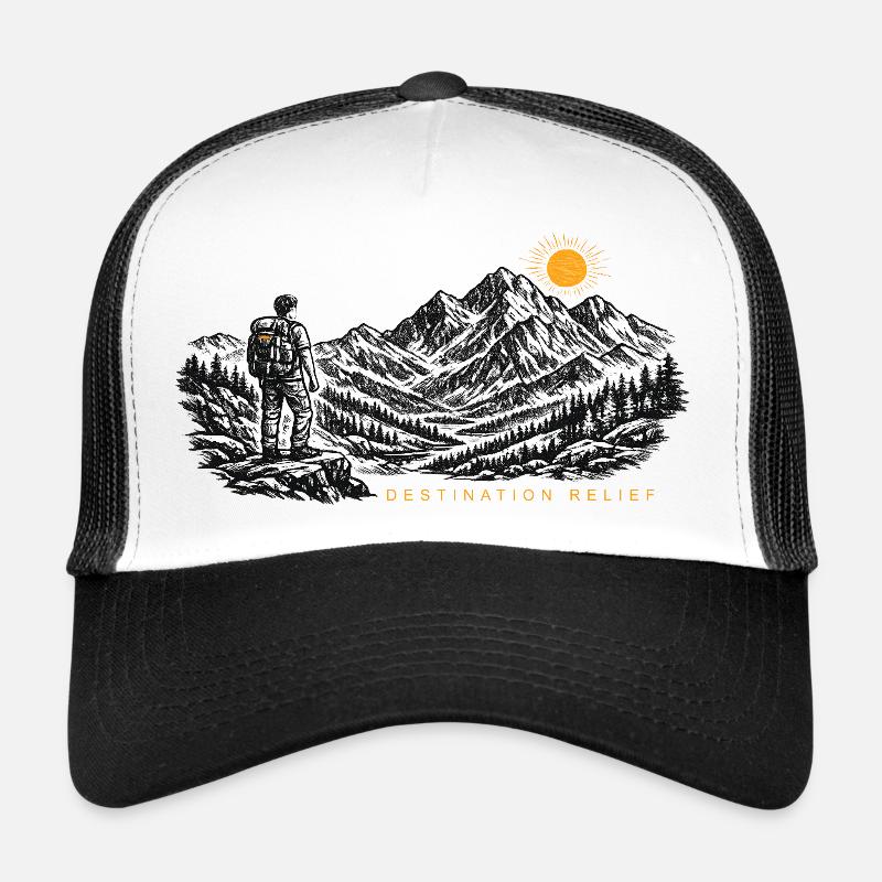 Wanderer Sonnenaufgang Destination Relief - Trucker Cap - Weiß/Schwarz