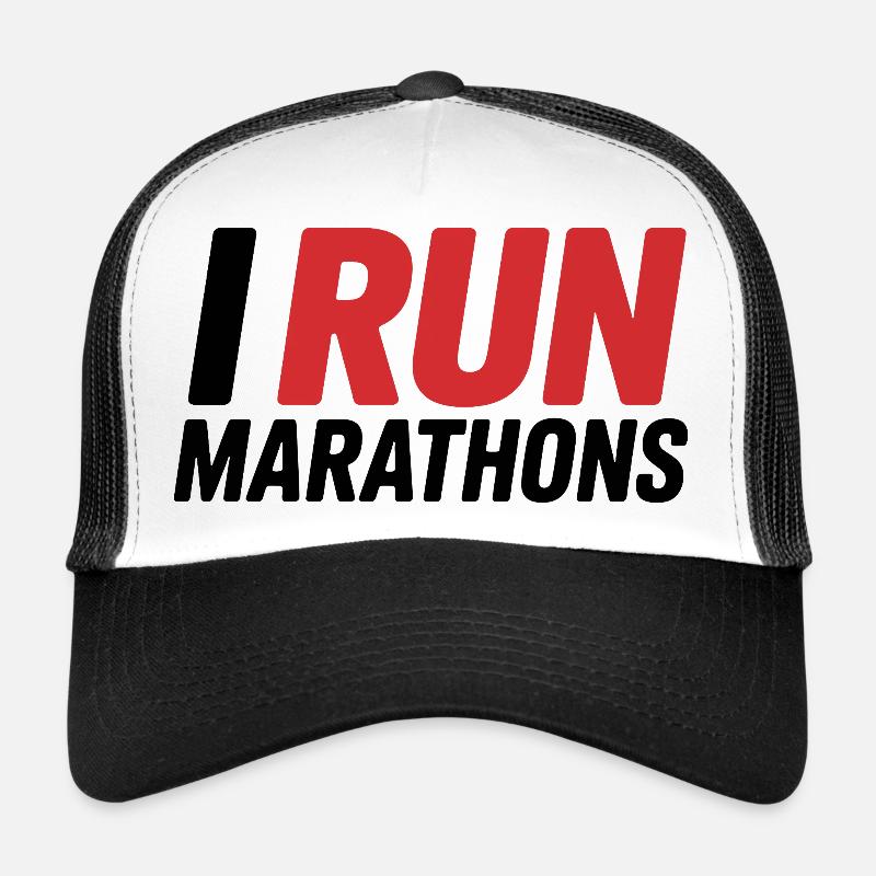 I Run Marathon-bogstaver - Trucker cap - hvid/sort