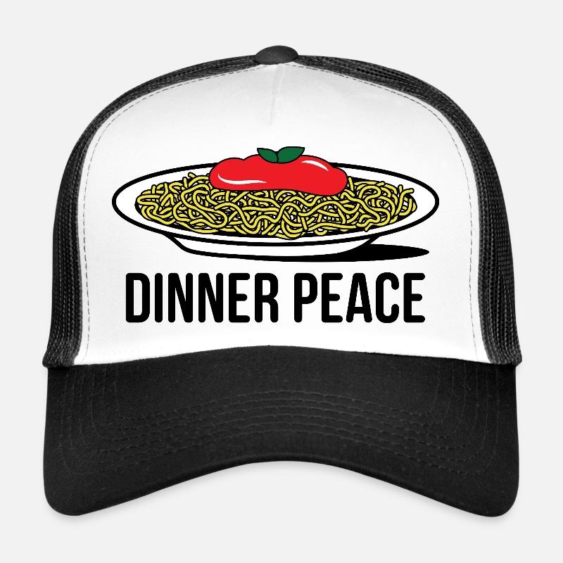 Pop Art Spaghetti mit Tomatensauce - Trucker Cap - Weiß/Schwarz