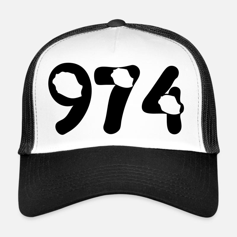 974 Reunion map tattoo - Casquette trucker  - blanc/noir