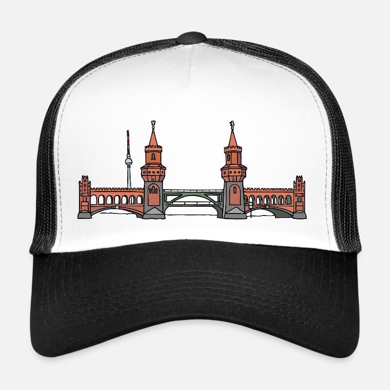 Oberbaumbrücke à BERLIN c - Casquette trucker  - blanc/noir