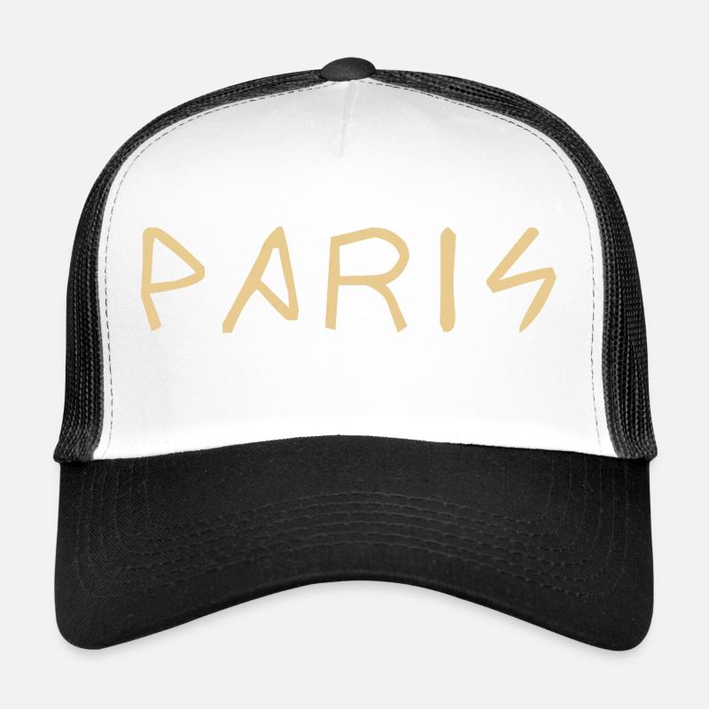 Paris Schriftzug Geschenk Geschenkidee - Trucker Cap - Weiß/Schwarz