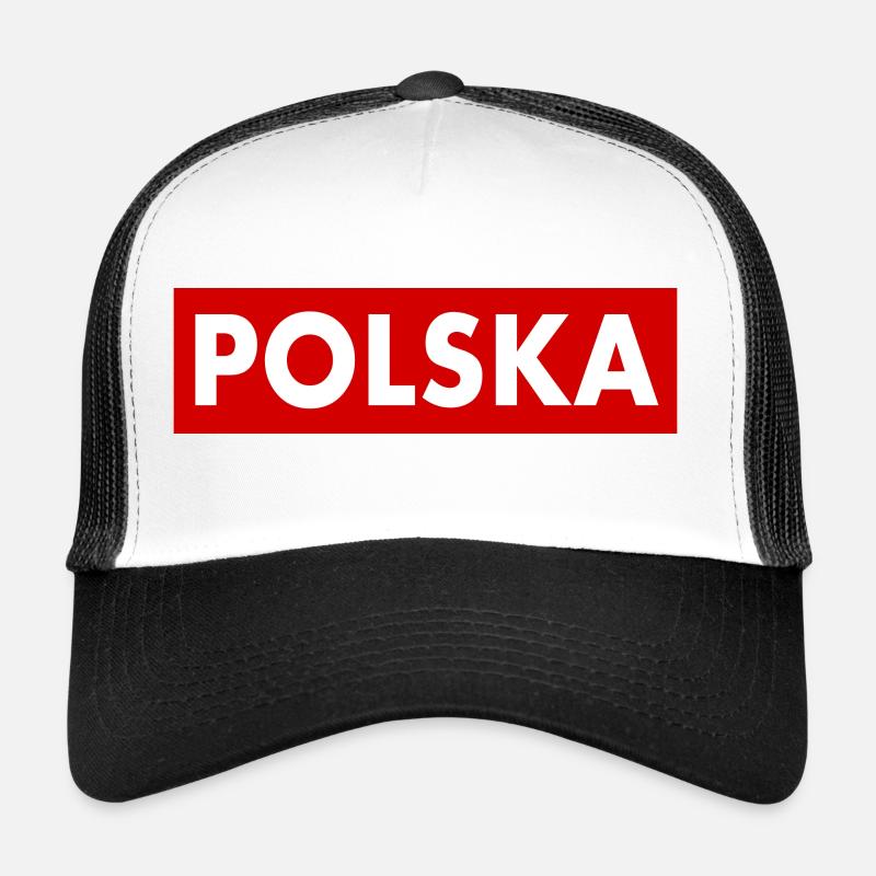 Pologne - Casquette trucker  - blanc/noir