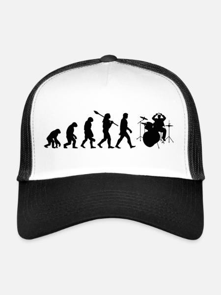 Drum évolution - Casquette trucker  - blanc/noir - Devant