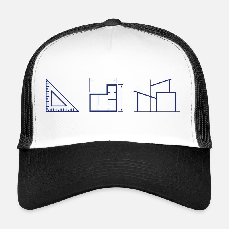 Petites icônes d’architecture - Casquette trucker  - blanc/noir