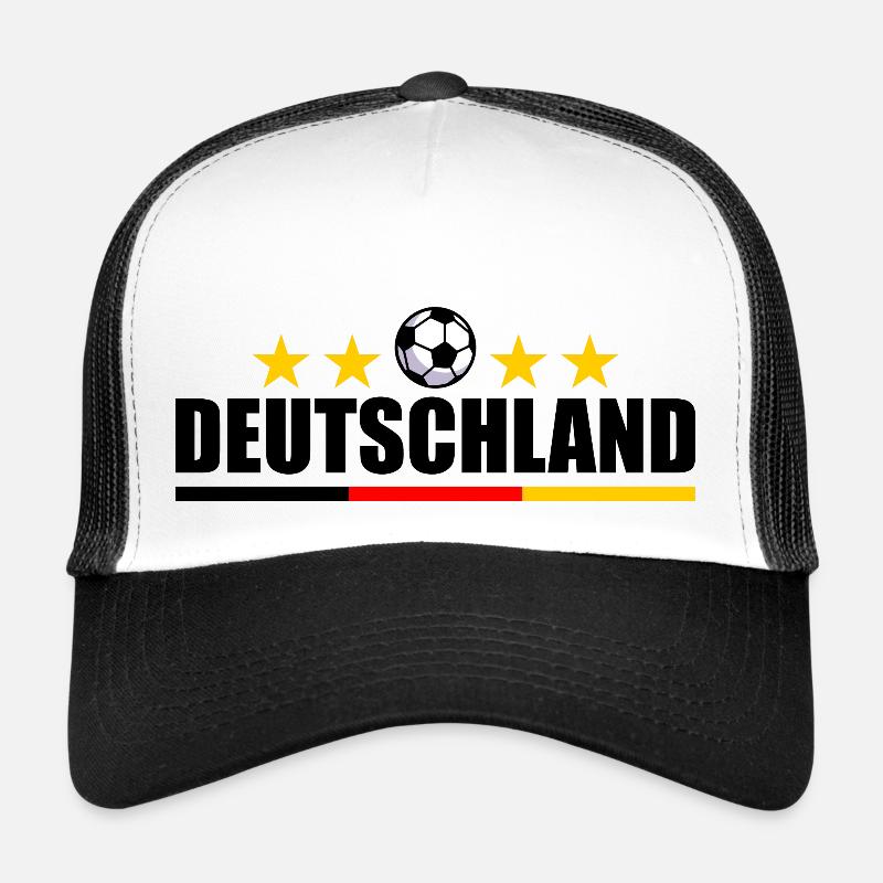 Fußball Deutschland Deutsche Flagge - Trucker Cap - Weiß/Schwarz