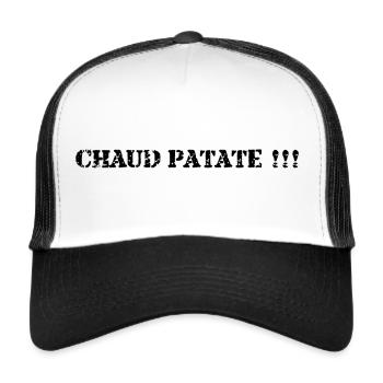CHAUD PATATE!!! - Casquette trucker  - blanc/noir - Devant