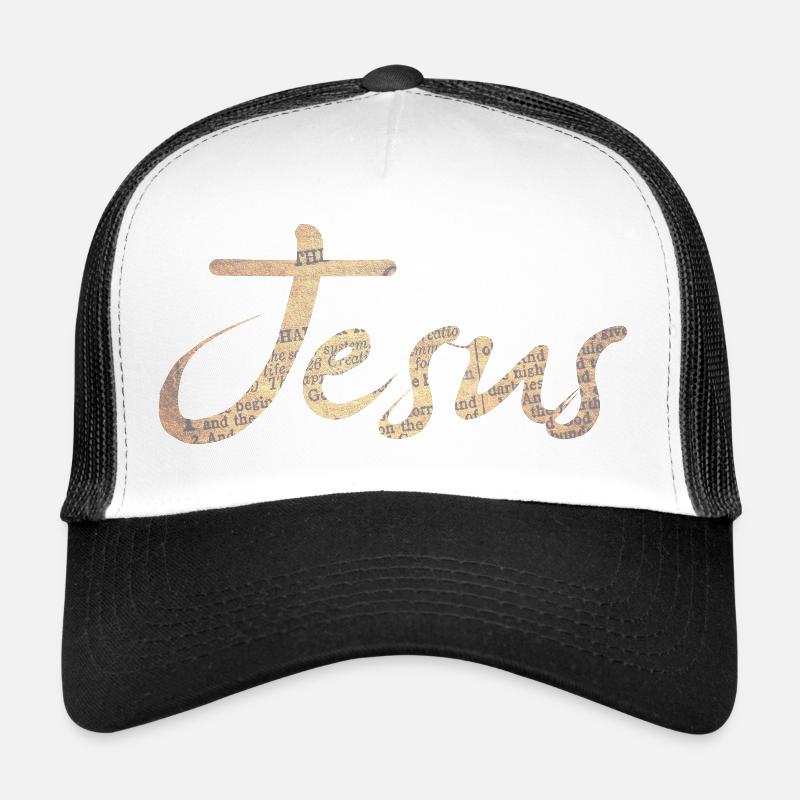Jésus - Casquette trucker  - blanc/noir