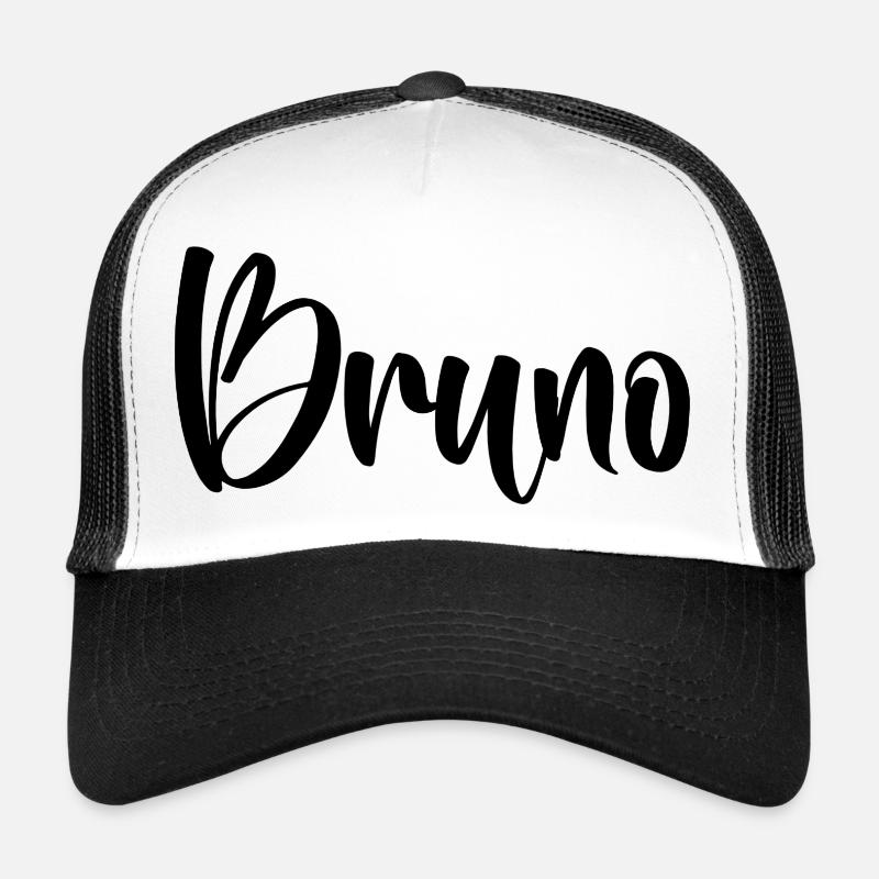 Vorname - Bruno - Trucker Cap - Weiß/Schwarz
