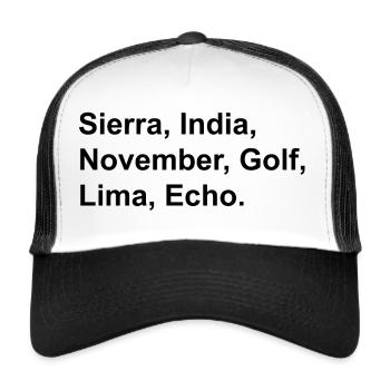 T-shirt à l’unité, disponible à ce jour - Casquette trucker  - blanc/noir - Devant