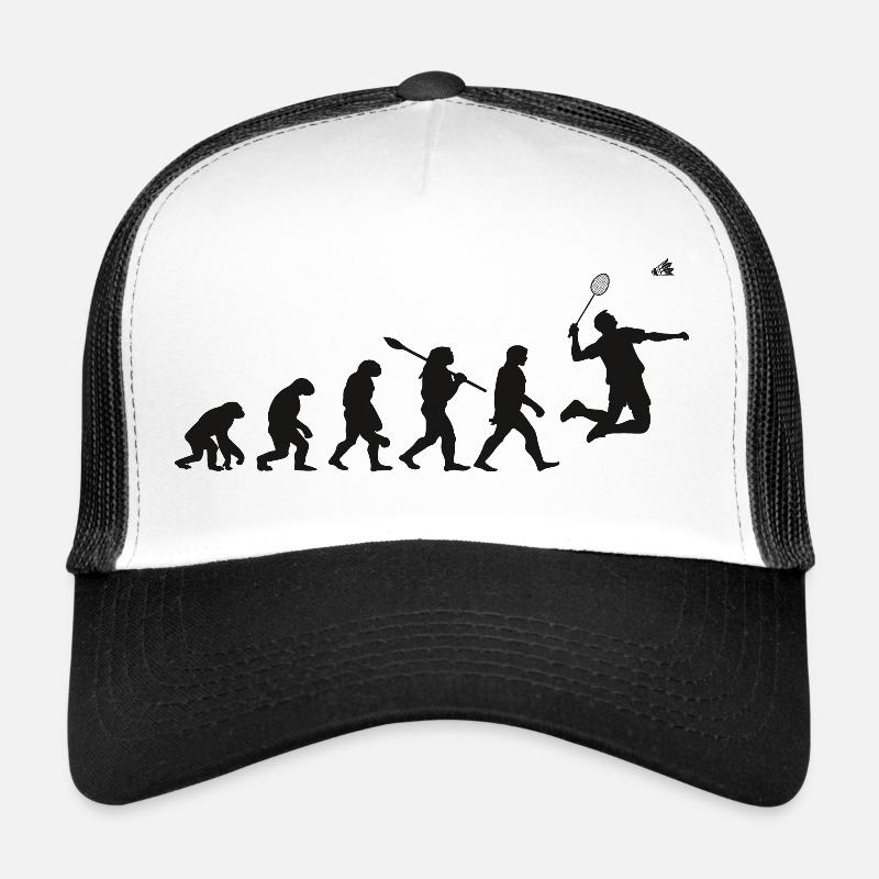Évolution Badminton Cadeau Pour Joueurs Badminton - Casquette trucker  - blanc/noir