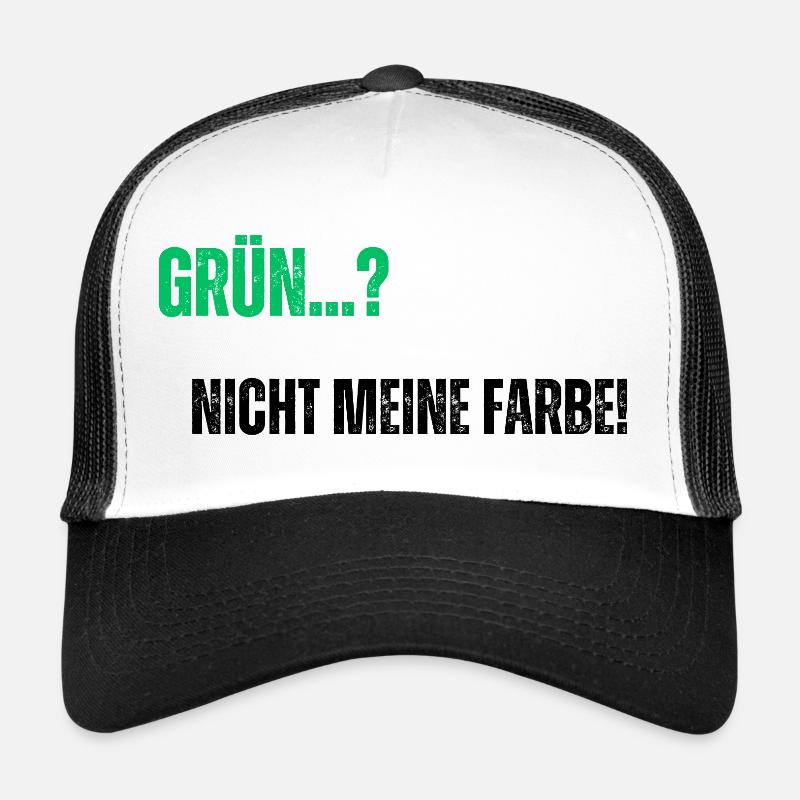 Le vert n’est pas ma couleur - Casquette trucker  - blanc/noir