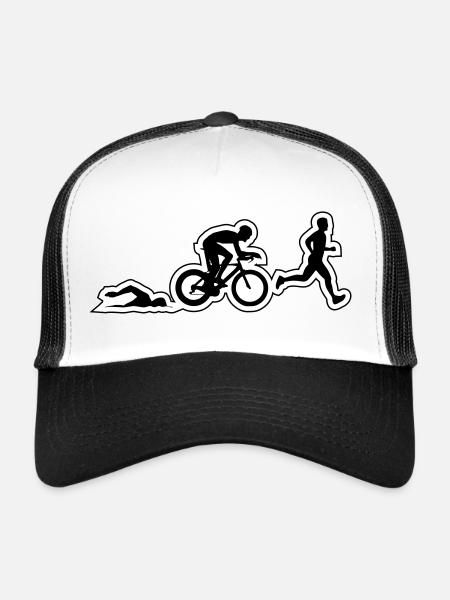TRIATHLON chiffres homme - Casquette trucker  - blanc/noir - Devant