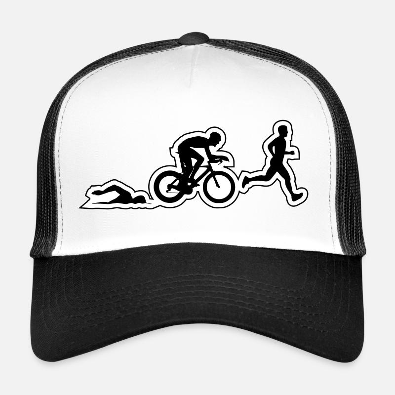 TRIATHLON chiffres homme - Casquette trucker  - blanc/noir