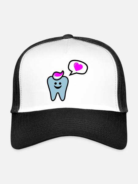 zahn punk zahnarzt dentist - Casquette trucker  - blanc/noir - Devant