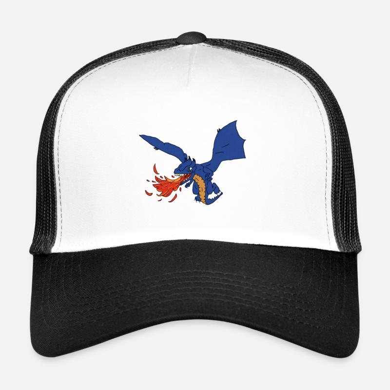 Drache - Trucker Cap - Weiß/Schwarz