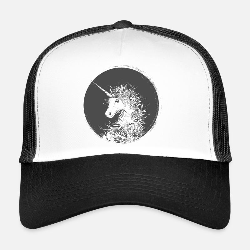 Die fantasievolle Gestalt eines Einhorns - Trucker Cap - Weiß/Schwarz