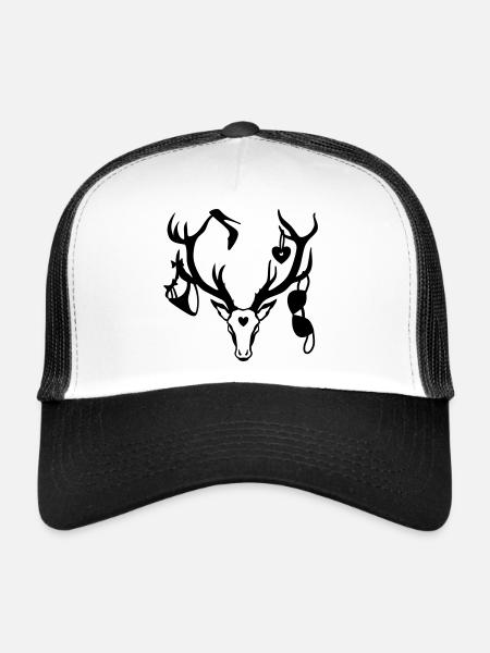 Deer with prey / rutting season 1c - Trucker Cap - white/black - Front