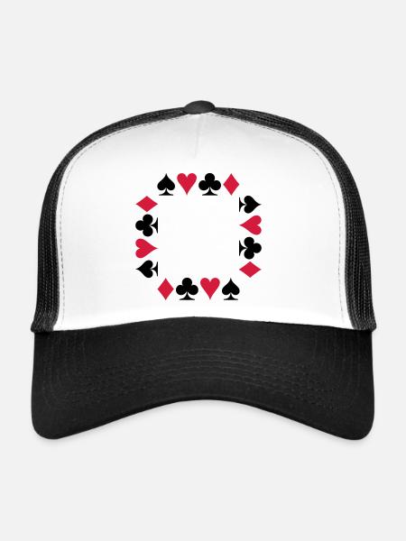 Poker (V) - Trucker Cap - white/black - Front