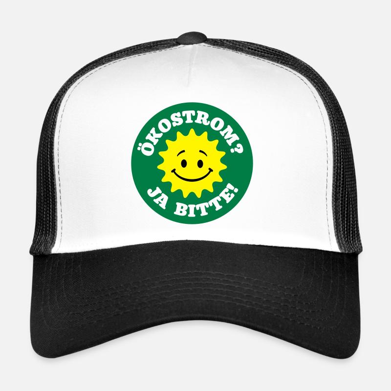 ökostrom ja bitte, atomkraft nein danke, anti - Trucker Cap - Weiß/Schwarz