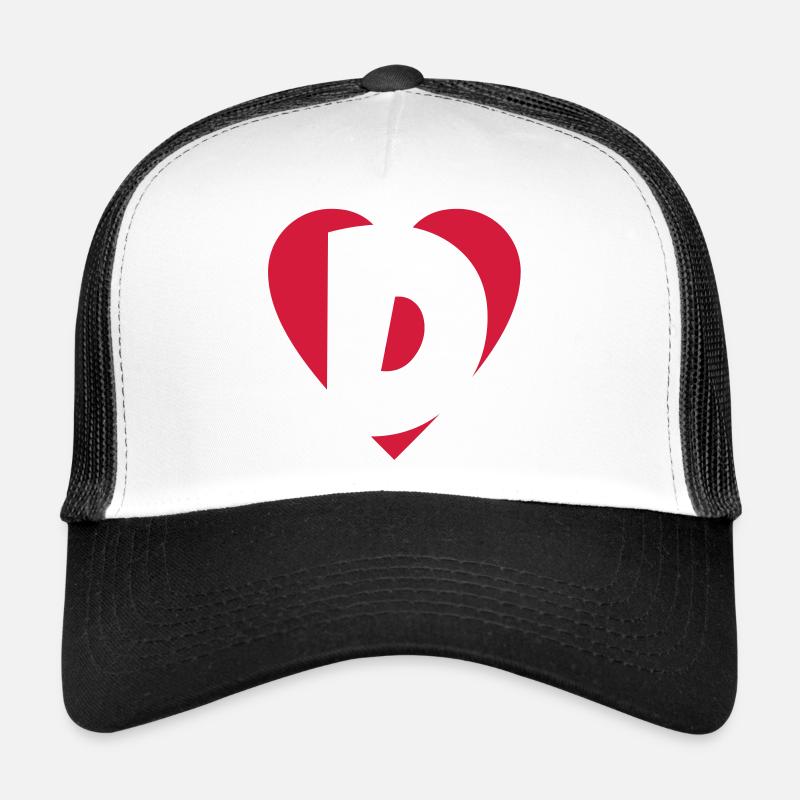 I love D - Herz D - Buchstabe D Trucker Cap
