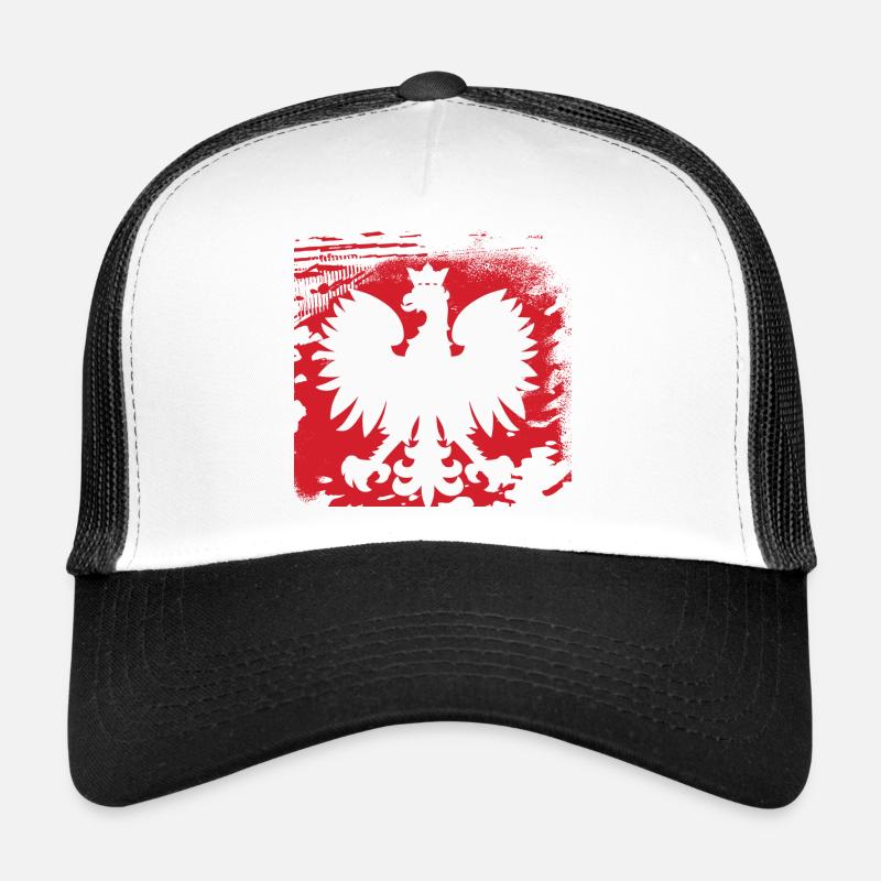 Pologne - Casquette trucker  - blanc/noir