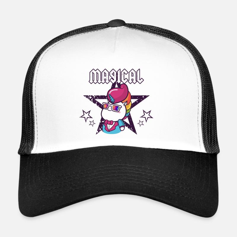 Magischer Unicorn Rainbow .Disco-Mädchen, Jungen-Stern. Trucker Cap