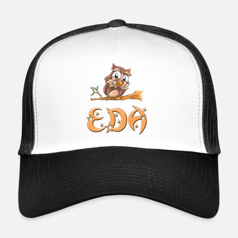 Eule Eda - Trucker Cap - Weiß/Schwarz