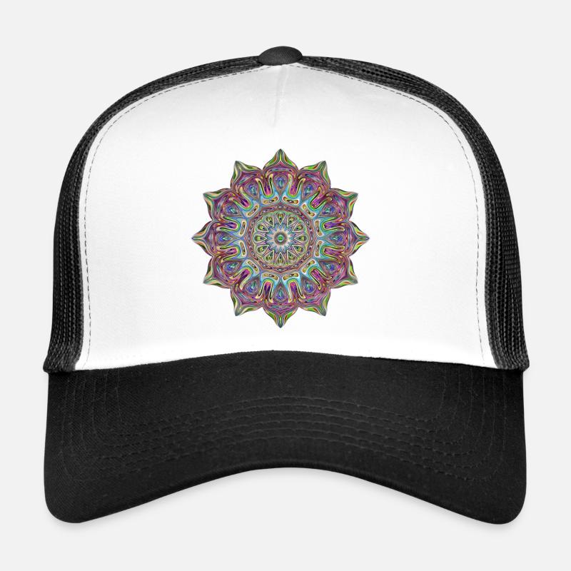 Mandala - Casquette trucker  - blanc/noir