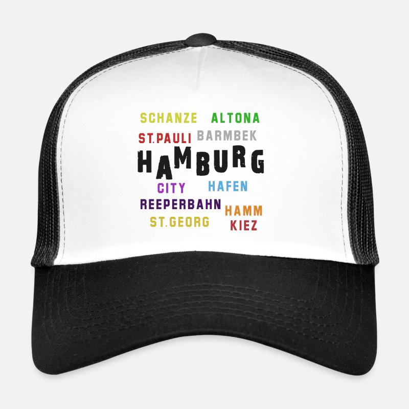 Collage typographique du quartier de Hambourg Casquette trucker 