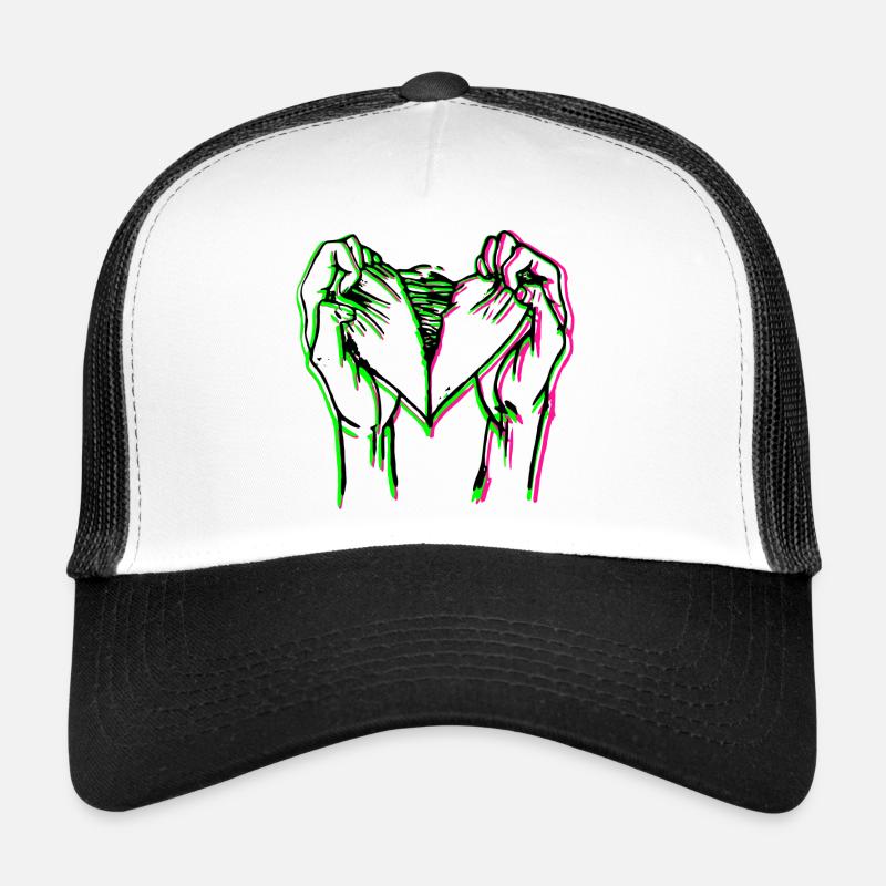 Neon Herzhand Silhouette Trucker Cap